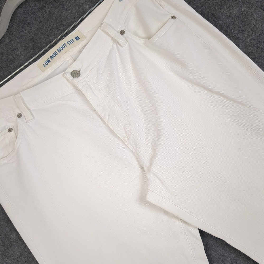 Gap Womens White Low Rise Boot Cut Jeans Size 16 Reg 100% Cotton Y2K Style